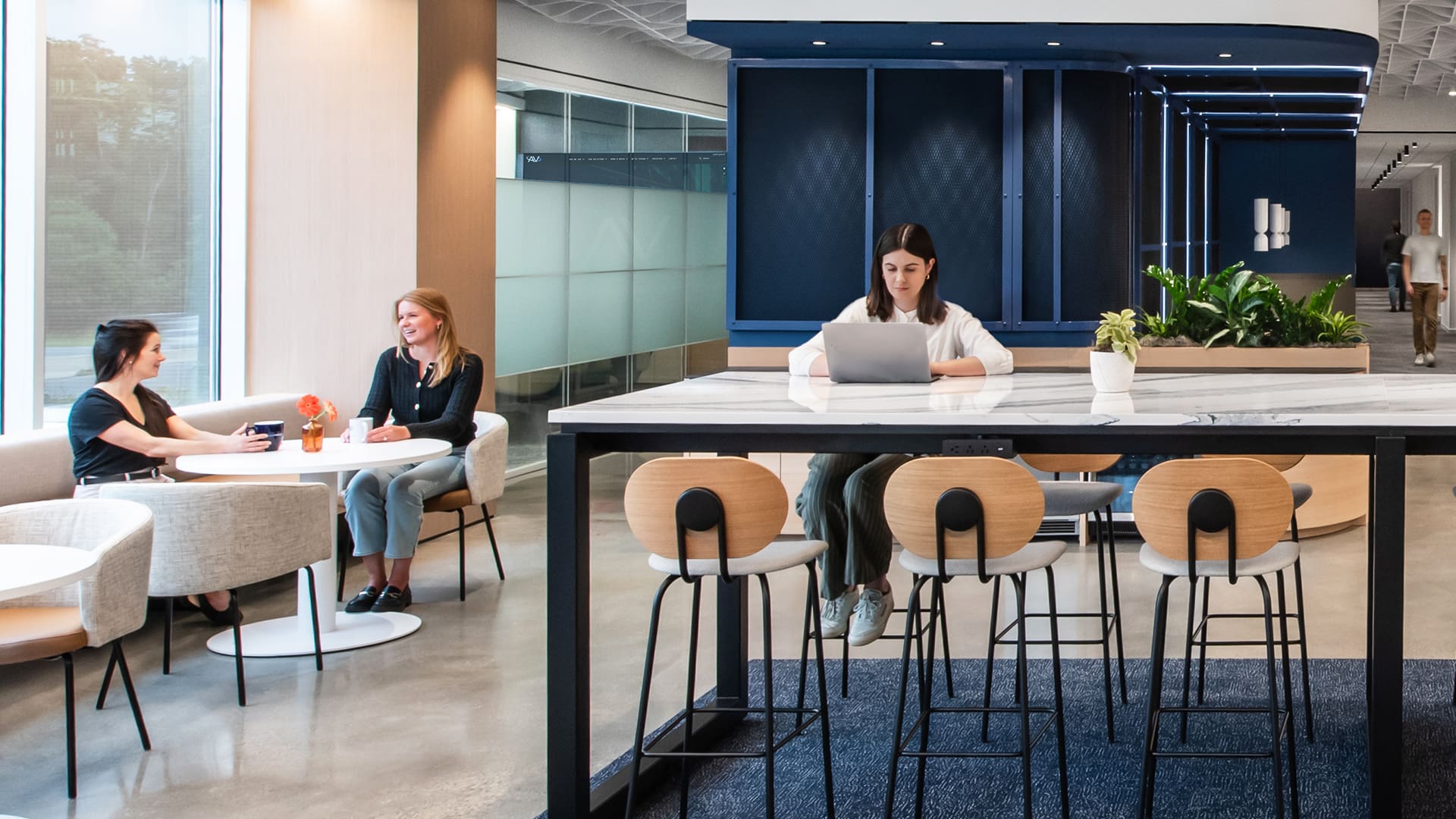 Employees working