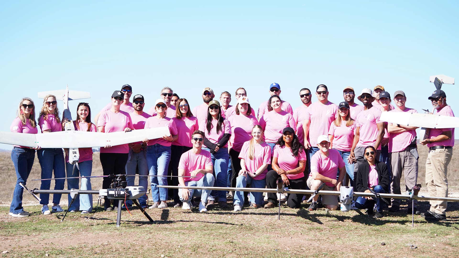 Employees at an outdoor event
